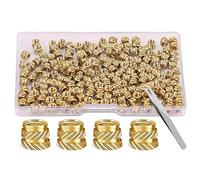 Juego de 250 tuercas de latón con impresión 3D, M3 x 4 x 5, insertos roscados para tuercas moleteadas métricas de plástico, kit de surtido para componentes de impresión 3D