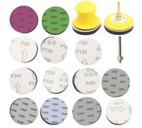 Juego de 266 hojas de papel de lija con sistema de sujeción por velcro, de 75 mm