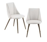 Juego de 2x sillas de comedor danzig tapizado en tela - 83 x 50 x 53 cm beige [en.casa]