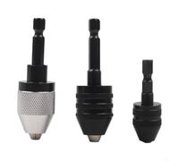 Juego de 3 adaptadores de portabrocas de cambio rápido, herramienta convertidora de vástago hexagonal de 6,35 mm para amoladora angular, abrazadera de acero alto de 3 mandíbulas para perforación