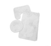 Juego de 3 alfombras de baño blancas de 2,8 cm de grosor de pelo alto | Microfibra ultrasuave, juego blanco de 3 piezas, se adapta a baño principal, suite de invitados, áreas de tocador
