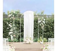 Juego de 3 arcos de boda, color blanco, 120 x 40 x 217 cm, acero | Construcción de acero, versátil, fácil de montar, fácil de limpiar, para interior y exterior
