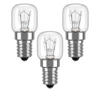 Juego de 3 Bombillas E14 de 25W para Horno (Resistentes al calor hasta 300°C) - Bombilla E14 Blanco Cálido 2700K para Hornos, Microondas, Lámparas de Sal y Refrigeradores - Vida útil prolongada - Base