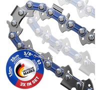 Juego de 3 cadenas de motosierra 35cm - 3/8" LP Paso - 1.1mm - 52 Eslabones motrices - Compatibile con Oregon 90PX052X, Bosch AKE 35 S, Makita DUC353 y muchas marcas de motosierra