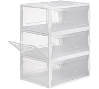 Juego de 3 cajas apilables para zapatos, de 37x26x16 cm, aptas para tallas hasta el 48