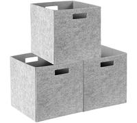Juego de 3 cajas de almacenamiento plegables de fieltro para habitaciones infantiles y de juegos