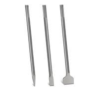 Juego de 3 cinceles SDS Max, juego de brocas de martillo giratorio SDS Max de 18 pulgadas, incluye cincel plano, cincel de punta, cincel ancho, kit de herramientas de mejora del hogar para