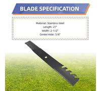 Juego de 3 cuchillas de repuesto para cortacéspedes, de 21 pulgadas, compatibles con BOBCAT/RANSOMES GREAT DANE Ferris Husqvarna, modelos 61'' Deck 112111-03, D18036, GDU10232, 1520842, 1520842S, 5020