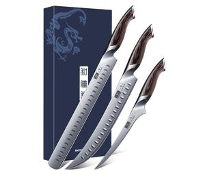 Juego de 3 cuchillos para jamón, set profesional para cortar carnes frías – Tamaño: juego de 3 piezas