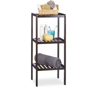 Juego de 3 estanterías de bambú, estantería de madera, estantería de pie, estantería de bambú, estantería para la cocina, estantería para libros, con 3, 4 y 5 estantes, color marrón oscuro