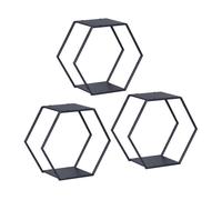Juego de 3 estantes tand metal 32x37x19cm - negro [en.casa]