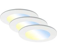 Juego de 3 focos empotrables LED Di-Ka Fungo RGBW, color blanco, diámetro de 9,2 cm, 4,8 W, regulables
