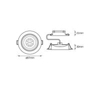 Juego de 3 focos empotrables LED OSRAM, níquel, Ø 9 cm, metal 827 atenuable