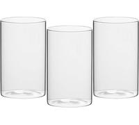 Juego de 3 jarrones de vidrio, de 15 cm, diseño cilíndrico transparente, ideales para la decoración de mesas