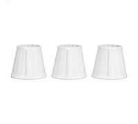 Juego de 3 minipantallas de tela con clip para lámpara de mesa, lámpara de araña, lámpara de pared, lámpara de pie, paraguas de repuesto para decoración de oficina y hogar (blanco)