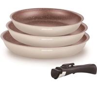 Juego de 3 ollas, Arthur Martin AM4754, compatibles con inducción, con asa desmontable, de 20/24/28 cm