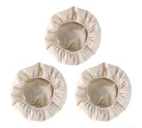 Juego de 3 paños de lino natural a prueba de Banneton redondos de 9 pulgadas, forros de cesta de masa transpirables para kit de inicio de masa madre suministros para hornear