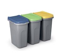 Juego de 3 papeleras de plástico 25L