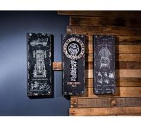 Juego de 3 piezas de Gilde: Reloj de pared, rectangular, estilo "Steampunk", con motivos de engranajes, metal, color . Venta en paquetes de 1. Dimensiones: 5 cm de largo, 69 cm de ancho, 60 cm de alto