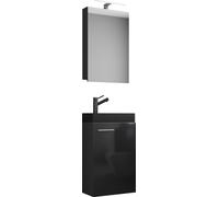 Juego de 3 piezas | Lavadero para huéspedes Aseo | Baño para invitados Aseo | Lavabo con armario espejo | Muebles de baño Juego de baño – Slito SC-BL