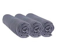 Juego de 3 sábanas de 70 x 160 cm, Cama Infantil, 70 x 160 cm, 100% algodón, Gris, Extensible y Transpirable, sueño Saludable | Marca Easy Dort | Certificado Oeko-Tex | Calidad| Fabricado en Europa