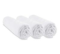 Juego de 3 sábanas para capazo de 32 x 72 cm, Ovalado, Blanco, 100% bambú, Compatible con colchón Ovalado para capazo, Cochecito y capazo, Extensible, Marca Easy Dort | Oeko Tex | Fabricado en Europa