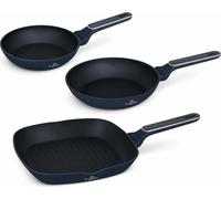Berlinger Haus Juego de Sartenes Antiadherentes 3 Piezas Fabricadas en Aluminio Forjado,Aptas para Cocinas de Inducción, Mango Ergonómico, Libre de PFOA, Serie Deep Sea Collection