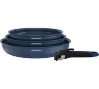 Juego de 3 sartenes Arthur Martin AM2033, aptas para todo tipo de cocinas, incluyendo inducción, con revestimiento cerámico, de diámetros 20-24-28 cm, con asa desmontable, color azul