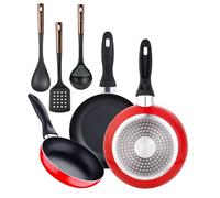 Juego de 3 sartenes San Ignacio 16/20/24 cm +Delantal de Cocina Gris oscuro 100% Algodón 75x80cm JSI162024+PBT