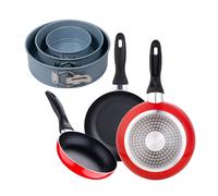 Juego de 3 sartenes San Ignacio 16/20/24 cm +Delantal de Cocina Gris oscuro 100% Algodón 75x80cm JSI162024+Mol