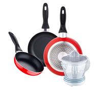 Juego de 3 sartenes San Ignacio 16/20/24 cm +Delantal de Cocina Gris oscuro 100% Algodón 75x80cm JSI162024+Exp