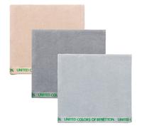 Juego de 3 Toallas de Baño Benetton 90x160cm Algodón Orgánico 450gsm Beige/Dark blue/Grey