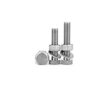 Juego de 3 tornillos hexagonales exteriores de titanio puro, tuercas y arandelas planas M4 M5 M6 M8 M10(3set M5x30)