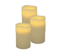 Juego De 3 Velas De Cera LED Parpadeantes De Cera Real Incl. Pilas