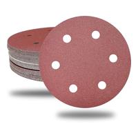 Juego de 30 discos de lijado para paneles de yeso de 9 pulgadas y 6 agujeros, grano 80, 100, 120, 180, 240, 400, discos de papel de lija de 9 pulgadas con respaldo de gancho y bucle, abrasivo de óxido