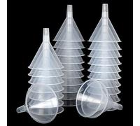 Juego de 30 embudos de plástico, embudos de plástico transparente de boca ancha de 4.8 pulgadas para llenar botellas de agua, embudo grande multiusos con boquilla de largo alcance para líquidos,