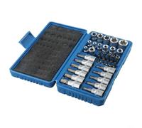Juego de 34 llaves de vaso Torx Star con puntas de seguridad electrónica, kit de accionamiento macho hembra de acero al cromo vanadio para reparación de bicicletas de coche, SAE métrico de 3/8 y 1/4