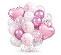 Juego de 35 globos románticos de lavanda para decoración de fiesta de niña, incluye 6 estilos, herramienta de atado, cinta y globos de corazón para ramo de arco, látex natural, duradero,