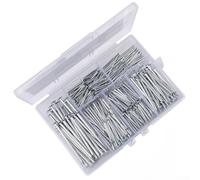 Juego de 350 clavos de pared con 5 tamaños, de hierro, para madera y pared, incluye caja de almacenamiento, color dorado, plateado y negro (Silver no Hammer)