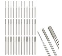 Juego de 36 brocas de diamante, 1/2/2,5 mm, grano 150, microbrocas para perforar, moler, vidrio, cerámica, piedra, granito, joyería, accesorios, para herramientas rotativas Dremel