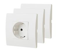 Juego de 3x bases 2p+t schuko blanco