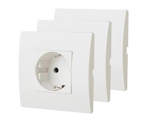 Juego de 3x bases 2p+t schuko blanco
