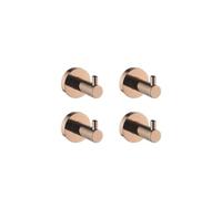 Juego de 4 accesorios de baño de oro rosa - Estante de montaje en pared, soporte para papel higiénico, toallero y gancho para bata - Accesorios de baño elegantes para espacio organizado