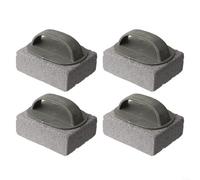 Juego de 4 accesorios de limpieza para barbacoa, piedra pómez natural para limpiar planchas y bloques de ladrillos de parrilla, estropajo seguro de alta temperatura para rejillas de barbacoa, 10 x 7 x