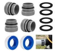 Juego de 4 Adaptadores de Manguera de Piscina Para Bomba de Piscina,Para Manguera de 40 mm a 1 1/2 Pulgadas,Adaptador de Manguera de Piscina con Junta,Compatible con Bombas de Filtro Intex y Coleman