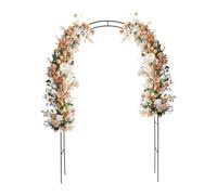 Juego de 4 arcos de jardín, 140 x 38 x 240 cm, para plantas trepadoras | Arco para rosas de hierro estable, 5 kg, para rosas, caminos, bodas y celebraciones, color negro