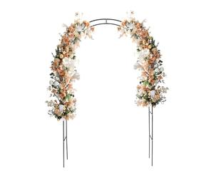 Juego de 4 arcos de jardín, 140 x 38 x 240 cm, para plantas trepadoras | Arco para rosas de hierro estable, 5 kg, para rosas, caminos, bodas y celebraciones, color negro