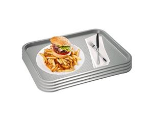 Juego de 4 bandejas APS Fast Food, irrompibles y aptas para el lavavajillas, Made in Germany, 53 x 32,5 cm, Altura 2 cm (GN 1/1), Gris