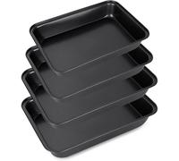 Juego de 4 bandejas de acero al carbono para el horno