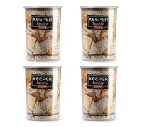 Juego de 4 Botes de Cocina Keeper Family Redondos Transparentes para Almacenaje. Ideales Despensa (1L, Marrón)